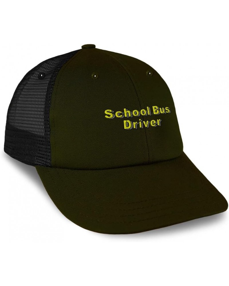 Custom Custom Trucker Hat Baseball Cap School Bus Driver Occupation Cotton Kids Dad Hats for Men & Women Loden Black Design O...