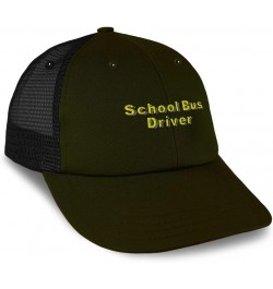 Custom Custom Trucker Hat Baseball Cap School Bus Driver Occupation Cotton Kids Dad Hats for Men & Women Loden Black Design O...