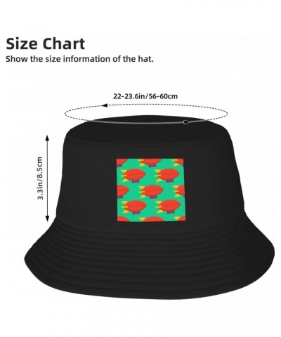 Airship Seamless Pattern Bucket Hat for Men Women Boonie Hat Outdoor Summer Vacation Beach Travel Fishing Cap Black $11.20 Bu...