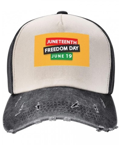 Juneteenth Since 1865 Celebrate Freedom Afican Hat for Men Women Baseball Cap Stylish Casquette Adjustable Dad Hats Black and...