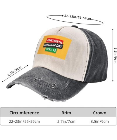 Juneteenth Since 1865 Celebrate Freedom Afican Hat for Men Women Baseball Cap Stylish Casquette Adjustable Dad Hats Black and...