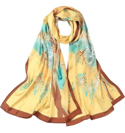 100% Silk Luxury Long Scarf for Women Large Lightweight Shawls for Headscarf Fashion Designer Wraps Edelweiss $18.45 Scarves