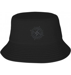 Vintage Compass Stylish and Protective Bucket Hat for Women and Men - Breathable, and Perfect for Outdoor Activities Black $8...