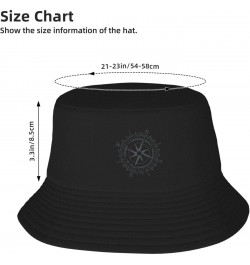 Vintage Compass Stylish and Protective Bucket Hat for Women and Men - Breathable, and Perfect for Outdoor Activities Black $8...