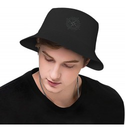 Vintage Compass Stylish and Protective Bucket Hat for Women and Men - Breathable, and Perfect for Outdoor Activities Black $8...