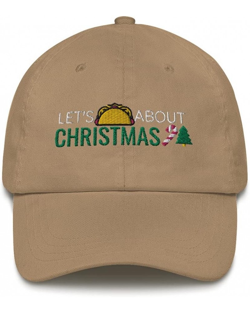 Let's Taco About Christmas Xmas Holiday Season Embroidered Dad Hat Adjustable Cotton Cap Z4 Khaki $16.40 Baseball Caps