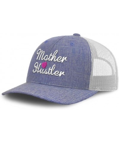 Trucker Baseball Cap Mother Hustler Cotton Dad Hats for Men & Women Heather Blue White $13.16 Baseball Caps