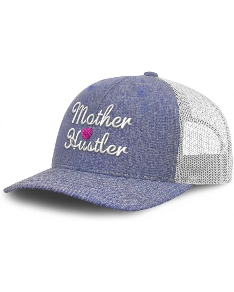 Trucker Baseball Cap Mother Hustler Cotton Dad Hats for Men & Women Heather Blue White $13.16 Baseball Caps