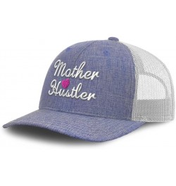 Trucker Baseball Cap Mother Hustler Cotton Dad Hats for Men & Women Heather Blue White $13.16 Baseball Caps