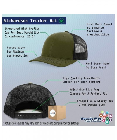 Custom Richardson Trucker Hat I (Love) Ringette Red Heart Sports Lovers Loden Black Personalized Text Here $19.59 Baseball Caps