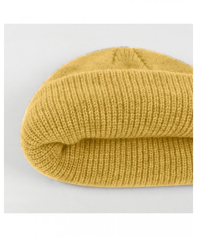 Women's Fall Winter Soft Warm Stretchy Trendy Knit Hats Knit Baseball Caps Mens Outdoor Winter Hats Yellow $7.19 Skullies & B...