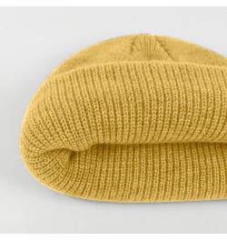 Women's Fall Winter Soft Warm Stretchy Trendy Knit Hats Knit Baseball Caps Mens Outdoor Winter Hats Yellow $7.19 Skullies & B...