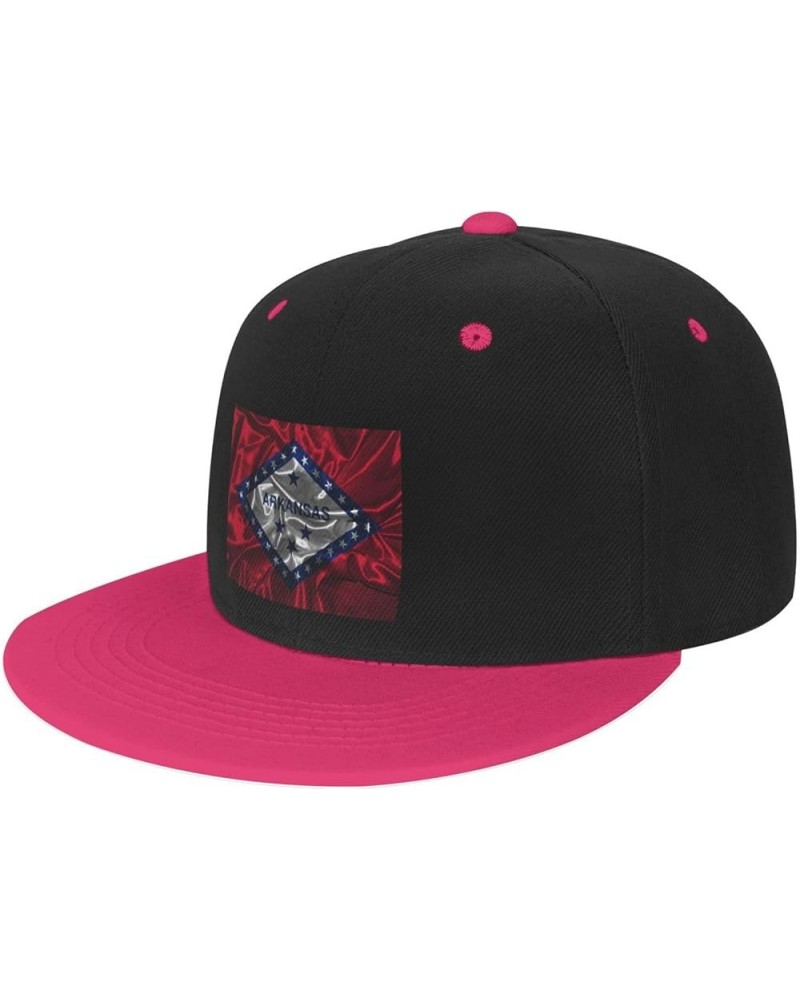 Silk Style Flag of Arkansas Baseball Cap for Men Women Snapback Hat Adjustable Flat Bill Hats Pink $10.38 Baseball Caps