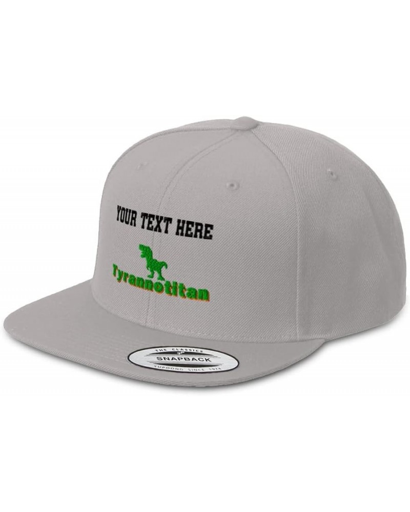 Snapback Hats for Men and Women Tyrannotitan Dinosaurs Acrylic Flat Bill Baseball Silver Personalized Text Here $15.64 Baseba...