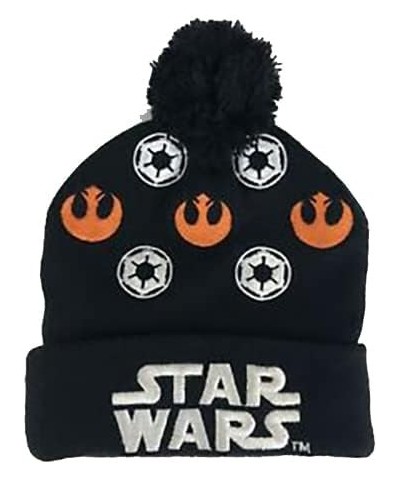 Star Wars Logo Cuff Pom Beanie $12.98 Skullies & Beanies