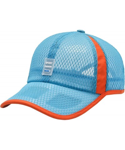 Baseball Cap Unconstructed Hat Adjustable Moisture Wicking Fast Dry Cap Light Blue Mesh $9.84 Baseball Caps