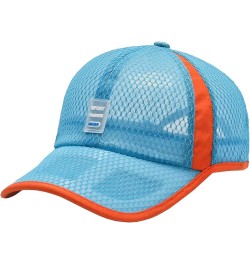 Baseball Cap Unconstructed Hat Adjustable Moisture Wicking Fast Dry Cap Light Blue Mesh $9.84 Baseball Caps