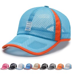 Baseball Cap Unconstructed Hat Adjustable Moisture Wicking Fast Dry Cap Light Blue Mesh $9.84 Baseball Caps