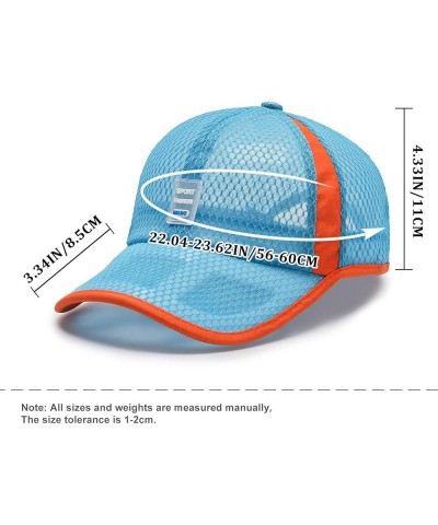 Baseball Cap Unconstructed Hat Adjustable Moisture Wicking Fast Dry Cap Light Blue Mesh $9.84 Baseball Caps