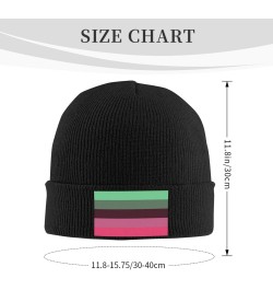 Demisexual Pride Flag Cozy Winter Essential: Hand-Knitted Hat Ultimate Warmth Black $15.79 Skullies & Beanies