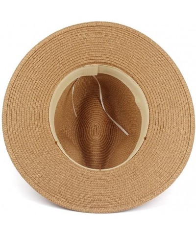 Womens Beach Sun Straw Hat UV UPF50 Travel Foldable Brim Summer UV Hat Eye Tassel Decor Kaqi $16.63 Sun Hats