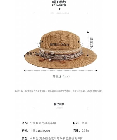 Womens Beach Sun Straw Hat UV UPF50 Travel Foldable Brim Summer UV Hat Eye Tassel Decor Kaqi $16.63 Sun Hats