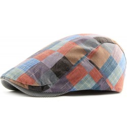 Colorful Grid Beret Hats for Men Women Spring Summer Flat Cap Retro Plaid Berets Femme Adjustable Unisex Newsboy Hat C $15.39...