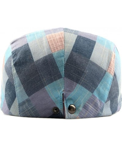 Colorful Grid Beret Hats for Men Women Spring Summer Flat Cap Retro Plaid Berets Femme Adjustable Unisex Newsboy Hat C $15.39...