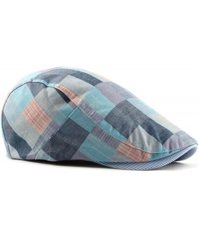 Colorful Grid Beret Hats for Men Women Spring Summer Flat Cap Retro Plaid Berets Femme Adjustable Unisex Newsboy Hat C $15.39...