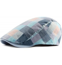 Colorful Grid Beret Hats for Men Women Spring Summer Flat Cap Retro Plaid Berets Femme Adjustable Unisex Newsboy Hat C $15.39...