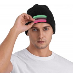 Demisexual Pride Flag Cozy Winter Essential: Hand-Knitted Hat Ultimate Warmth Black $15.79 Skullies & Beanies