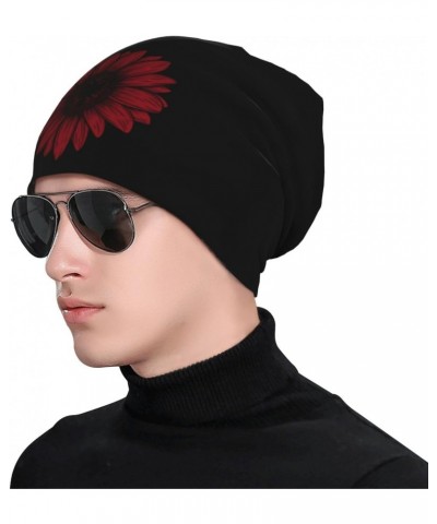 Vintage Sunflower Albania Flag Chic Knit Beanies: Cozy Skull Caps for Winter Warmth at Home & Outdoors!10 Black $9.38 Skullie...