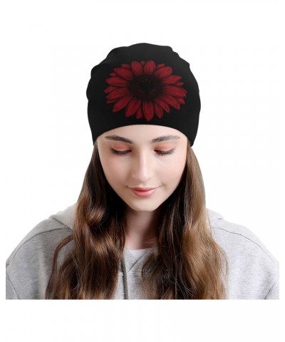 Vintage Sunflower Albania Flag Chic Knit Beanies: Cozy Skull Caps for Winter Warmth at Home & Outdoors!10 Black $9.38 Skullie...