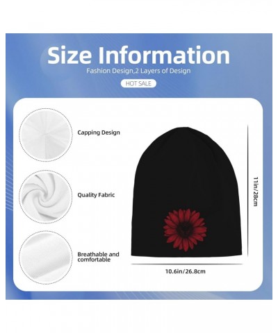 Vintage Sunflower Albania Flag Chic Knit Beanies: Cozy Skull Caps for Winter Warmth at Home & Outdoors!10 Black $9.38 Skullie...