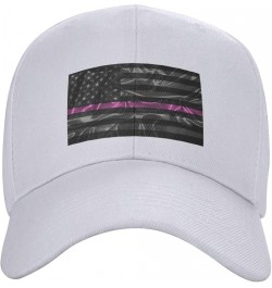 Silk Style United States Thin Pink Line Flag Baseball Cap for Men Women Hat Adjustable Truck Driver Baseball Caps Dad Hats Wh...