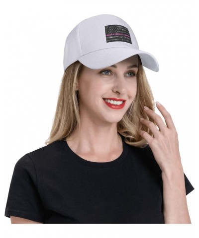 Silk Style United States Thin Pink Line Flag Baseball Cap for Men Women Hat Adjustable Truck Driver Baseball Caps Dad Hats Wh...