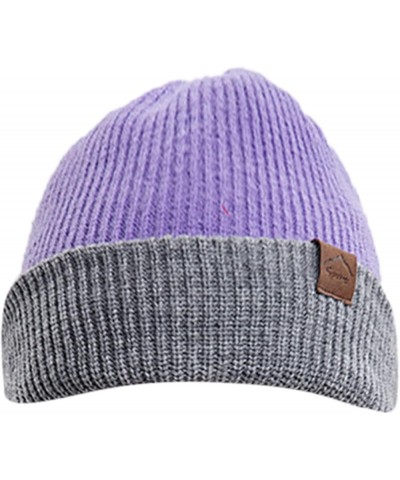 Beanie Hat for Men Women Soft Warm Slouchy Beanie Hat Fuzzy Lined Beanie Soft Daily Hat Purple-b $7.50 Skullies & Beanies