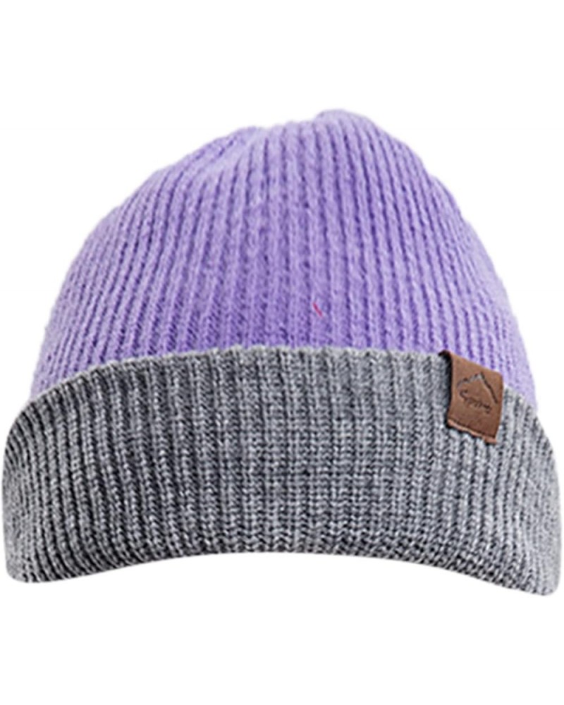 Beanie Hat for Men Women Soft Warm Slouchy Beanie Hat Fuzzy Lined Beanie Soft Daily Hat Purple-b $7.50 Skullies & Beanies