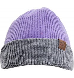 Beanie Hat for Men Women Soft Warm Slouchy Beanie Hat Fuzzy Lined Beanie Soft Daily Hat Purple-b $7.50 Skullies & Beanies