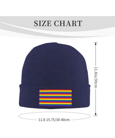 Rainbow Pattern Print Multi-Purpose Knitted Hat Unisex Winter Warm Hat, Outdoor Or Daily Wear,Soft Warm Navy Blue $9.38 Skull...