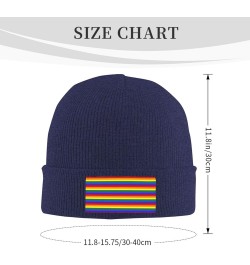 Rainbow Pattern Print Multi-Purpose Knitted Hat Unisex Winter Warm Hat, Outdoor Or Daily Wear,Soft Warm Navy Blue $9.38 Skull...