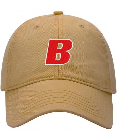 Baseball Cap Men Handsome Letter B Embroidered Washed Cotton Dad Hat Baseball Caps Khaki $10.66 Baseball Caps