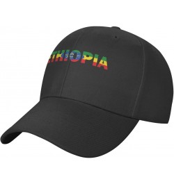 Ethiopia Flag Ethiopian Text Word Art Classic Duckbill Caps for Stylish Sun Protection Black $11.15 Baseball Caps