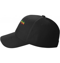 Ethiopia Flag Ethiopian Text Word Art Classic Duckbill Caps for Stylish Sun Protection Black $11.15 Baseball Caps