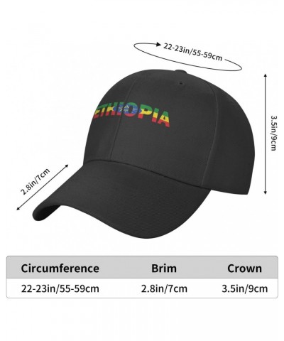 Ethiopia Flag Ethiopian Text Word Art Classic Duckbill Caps for Stylish Sun Protection Black $11.15 Baseball Caps