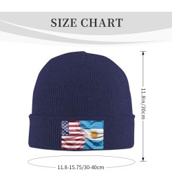 Argentina USA Flag Cozy Knitted Hat for Winter - Warm Comfort Black Navy Blue $10.62 Skullies & Beanies