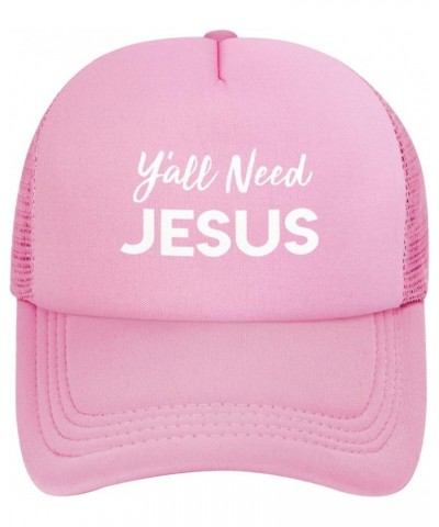 Y'all Need Jesus Funny Gift for Women Men Gifts Mesh Unisex-Adult Adjustable Snapback Trucker Hat Baseball Hats Black Pink $1...