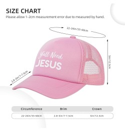 Y'all Need Jesus Funny Gift for Women Men Gifts Mesh Unisex-Adult Adjustable Snapback Trucker Hat Baseball Hats Black Pink $1...