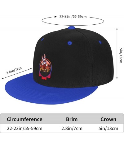 Cool Bunny Baseball Cap for Men Women Snapback Hat Adjustable Flat Bill Hats Blue $13.35 Baseball Caps