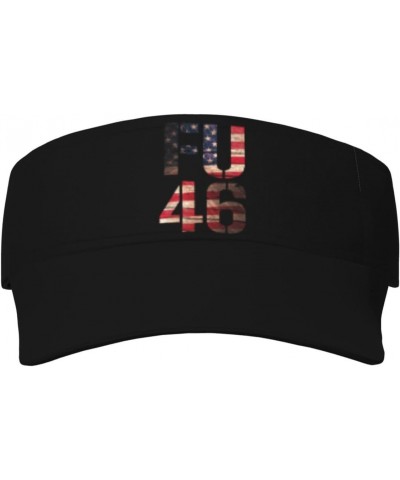 FU 46 Visor Hats Novelty Adjustable Sport Sun Visor Cap Empty Top Baseball Hat for Men and Women Black $11.39 Visors